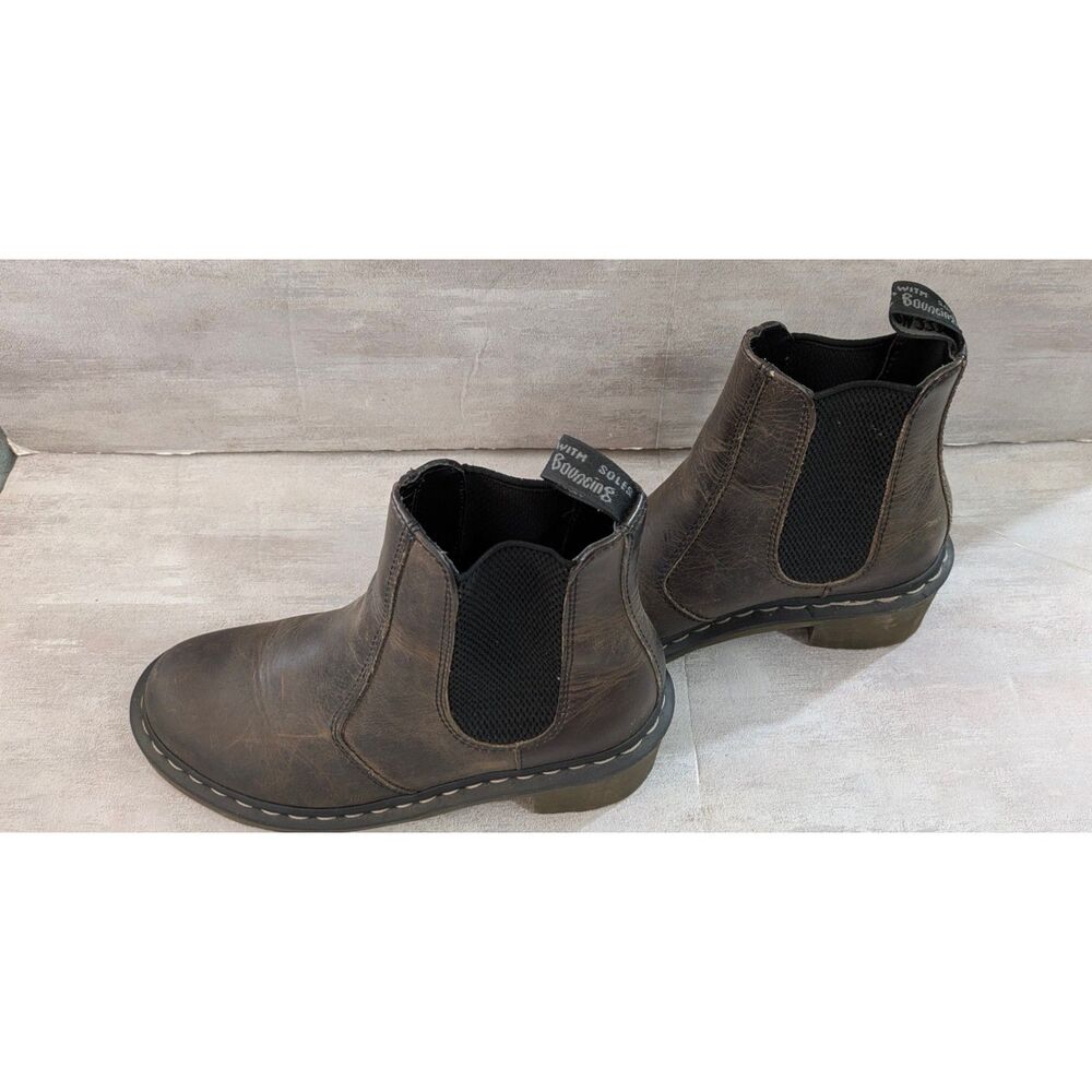Distressed Brown Leather Boots Dr. Martens Cadence Chelsea sz. 7 - Picture 3 of 8